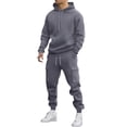 thumbnail image 1 of Mens Long Sleeve, Tracksuit with Hooded Pullover and Elastic Waist, 1 of 5
