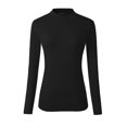 thumbnail image 1 of Veranee T-Shirt de Base à Col Roulé Ajusté à Manches Longues pour Superposition pour Femmes X-Grand Noir, 1 of 4