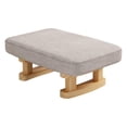 thumbnail image 2 of Padded Footstool, Small Ottoman Footrest with Wooden Legs, Rectangular Footstool gray, 2 of 9