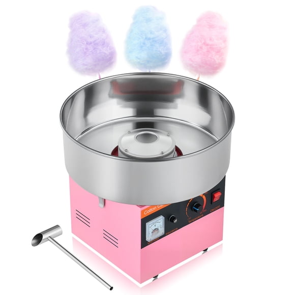 VEVOR Commercial Cotton Candy Machine Electric Sugar Floss Maker Stainless Steel Pink