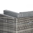 thumbnail image 3 of Outsunny 7 Pieces Patio Furniture Set with Cushions, PE Rattan Outdoor Conversation Set, Sectional Furniture Sofa Set with Glass Top Coffee Table and Pillows, for Garden, Lawn, Deck, Grey, 3 of 9