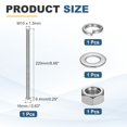 thumbnail image 2 of M10 x 220mm 304 Stainless Steel Hex Head Screws Bolts, Nuts, Flat & Lock Washers Assortment Kit, 1 Sets, 2 of 6