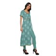 thumbnail image 3 of Moomaya Long Cotton Printed Short Sleeve Front Slit Tunic Dresses For Women, 3 of 6