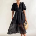 thumbnail image 2 of Ketyyh-chn99 Robes d'Été Grande Taille pour Femmes Robe Soleil Grande Taille Robes pour Femmes Décontractées Robes T-shirt Manches Longues Robe Bohème de Plage Noir, TG, 2 of 5