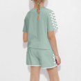 thumbnail image 4 of Économies d'Été! HVOBTTY Ensemble Décontracté 2 Pcs à Manches Courtes pour Filles, Ensemble de Mode Décontracté à Manches Courtes pour Garçons et Filles avec Col Rond, Boutons et Short Imprimé Vert Armée, 13 Ans, 4 of 4