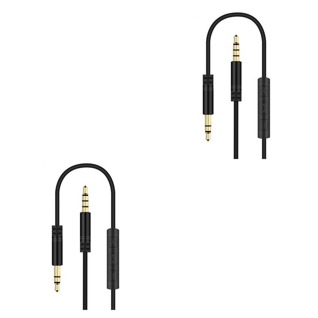 bedienty Car Stereo for AUX Cable Computer Headphone Handsfree Phone Call Wire Control 3 .5mm Audio Cord black 2Set