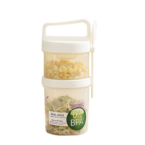1 Compartment Meal Prep Containers Pantry Storage Systems Food Storage Air Tight 3 Compartment Food Containers with Lids Prepping Containers with Lids Portable Breakfast Cup Set: 560ml + 360ml For