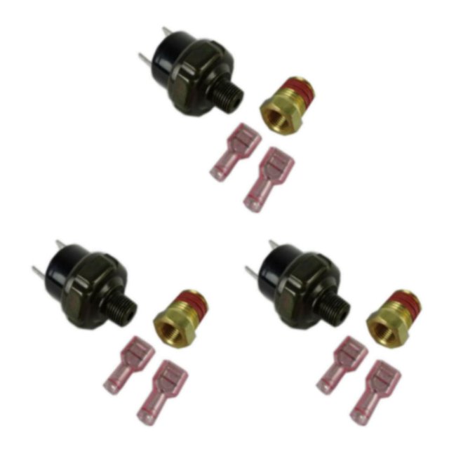 Baohd Durable 12 Volt Compressor Air Pressure Switch for Air Ride Assist Kit Improved Performance Black 150-180 psi 3Set