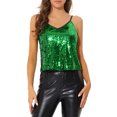 thumbnail image 1 of INSPIRE CHIC Camisole Courte à Paillettes pour Femme à Bretelles Spaghetti m Vert, 1 of 6