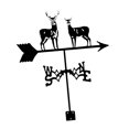 thumbnail image 2 of DOLITY Metal Wind Vane Wind Direction Indicator Farm Barn Garage Weather Vane Mount With Elks 35cm, 2 of 9