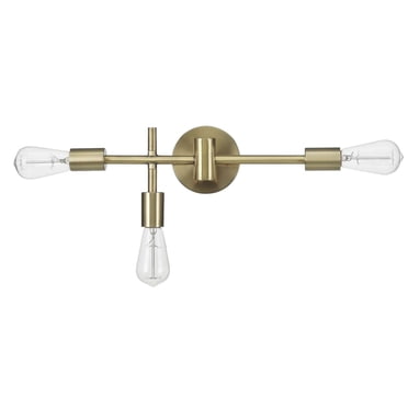 Hollins 18" 3-Light Vanity Light, Matte Brass