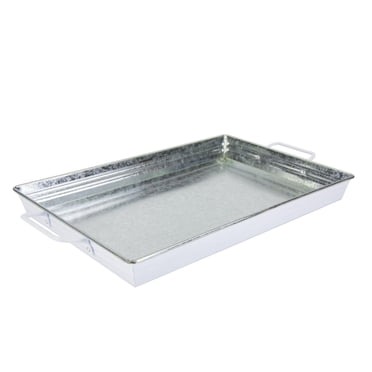Home Trends White Metal Rectangle Tray ,1 Piece