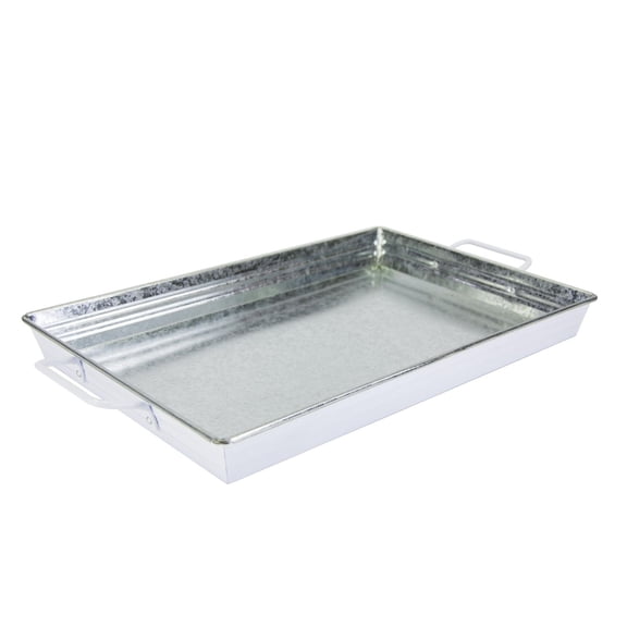 Home Trends White Metal Rectangle Tray ,1 Piece