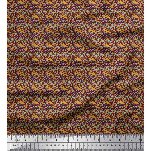 Soimoi Poly Georgette Fabric Two Tone Camouflage Printed Craft Fabric by the Yard 52 Inch Wide