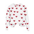 thumbnail image 4 of jsaierl Chandail en Molleton pour Femmes Graphique, Chandails en Molleton de la Saint-Valentin pour Femmes Mignons Imprimé Cœur Chandails en Molleton Tendance Chandail Col Rond Décontracté Manches Longues pour Femmes, 4 of 5