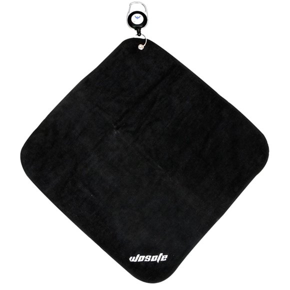 Serviette de Golf en Microfibre Carrée 30x30cm Tissu Absorbant la Sueur Sports Noir