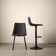thumbnail image 2 of Bouclair Tabouret de Bar Réglable en Similicuir Texturé Noir et Métal, 2 of 10
