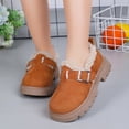 thumbnail image 4 of MIASHUI Girls Winter Ankle Boots Kids Solid Color Warm Plus Shoes,Brown,8-9 Years, 4 of 8