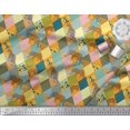 thumbnail image 3 of Soimoi Moss Georgette Fabric Leopard & Argyle Patchwork Print Sewing Fabric Yard 42 Inch Wide, 3 of 3