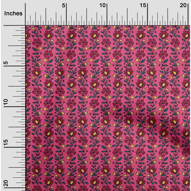 oneOone Viscose Jersey Fabric Leaves & Floral Block Decor Fabric Printed BTY 60 Inch Wide