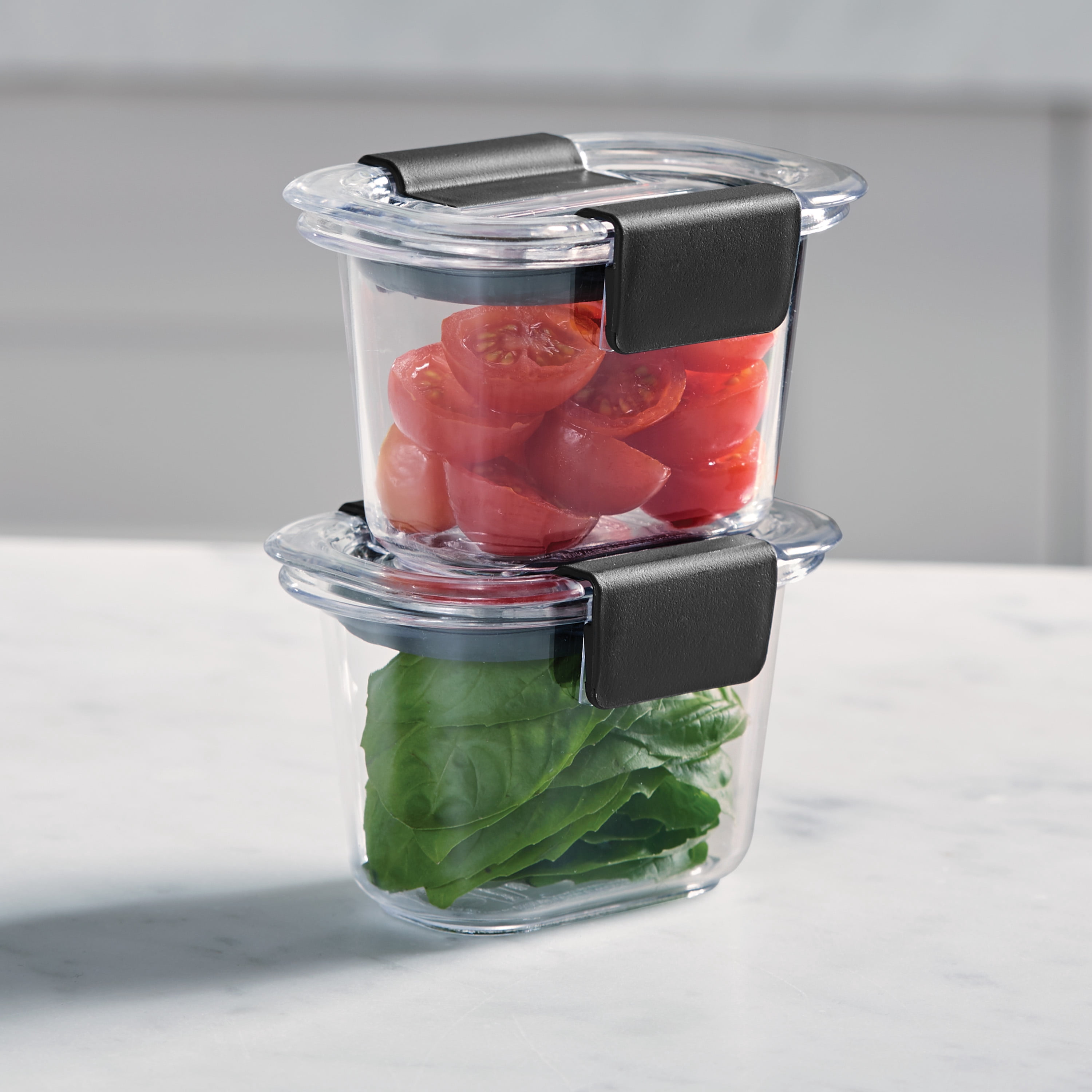 Rubbermaid Brilliance Plastic Food Storage Container, 118 mL (0.5 Cup), 2 Pack