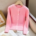 thumbnail image 3 of Mepaouo Girls Cardigan Sweater School Uniforms Toddler Long Sleeve Button Knit Solid Sweaters Tops Pink 120, 3 of 5