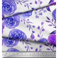 thumbnail image 3 of Soimoi Blue Moss Georgette Fabric Watercolor Floral Decor Fabric Printed BTY 42 Inch Wide, 3 of 3