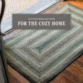 thumbnail image 3 of Homespice Pinecone Jute Braided Rug 20x30in Rect Green-Brown-Black Natural Jute Rug. Uses- Indoor Entryway Rug, Kitchen Rug, Bedroom Doorway Reversible, Rustic, Country, Primitive, Farmhouse Decor, 3 of 8