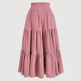 thumbnail image 4 of Besolor Maxi Skirts for Women 2025 Summer Elastic Waist Drawstring Ruffle Tiered a Line Flowy Beach Long Skirt, 4 of 4