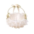 thumbnail image 2 of Faux Rattan Weave Flower Basket with Handle for Floral Display and Home Storage Decor, 2 of 6