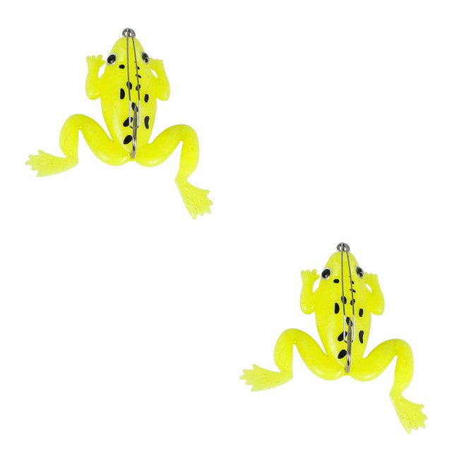 QualitChoice False Bait Surface Lure Low-Resistant Strong Toughness Steel Wire Baffle Bionic Fishing Tools Simulated Fish Scale Pattern Fluorescent Yellow 2Set