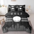thumbnail image 1 of YST Literie de Golf Ensemble 7 Pcs pour Lit Simple, Ensemble Douillette Noir Gris pour Garçons, 1 of 4