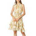 thumbnail image 2 of INSPIRE CHIC Robes en Mousseline pour Femmes CHIC à Smocks Robe Mini Trapèze Sans Manches à Fleurs TG Blanc, 2 of 8