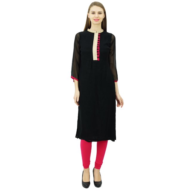 Phagun Kurta Droite en Georgette, Tunique de Designer, Haut Indien Chic, Kurti pour Femmes