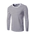 thumbnail image 1 of INSPIRE CHIC T-Shirt pour Homme à Rayures Col Rond Manches Longues Chandail Haut 34 Noir et Blanc, 1 of 8