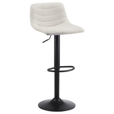 Bouclair Cream Fabric Adjustable Swivel Barstool Counter Stool for Kitchen Island Pub
