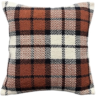 Mainstays Decorative Cushion Cover - Briar Rust, Plaid Accent Cushion