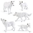 thumbnail image 1 of 5pcs Simulation Loups Arctiques Modèle Loup Sauvage Blanc Modèle Animal Figurines d'Action, 1 of 8