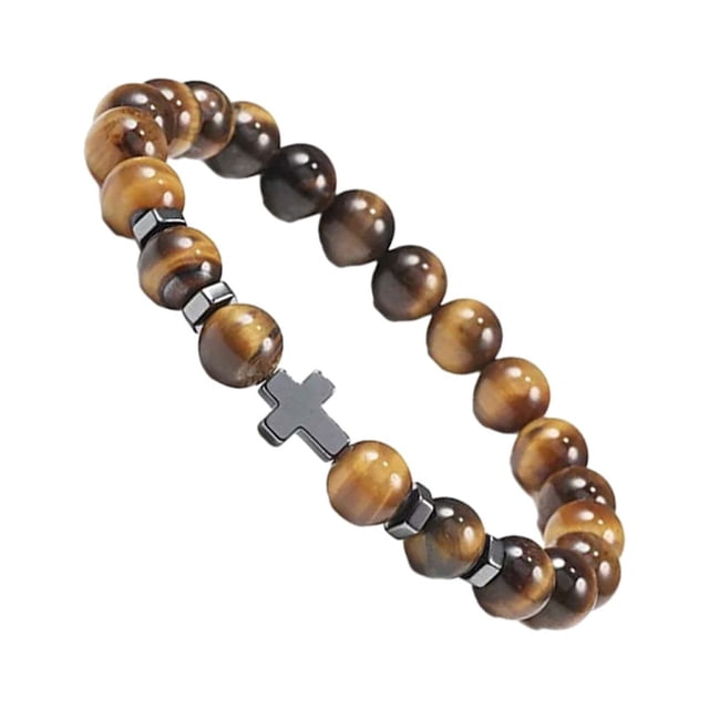 Redempat Fashionable And Comfortable To Wear Unisex Beaded Bracelets For Everyday Chic tiger eye stone 1Set