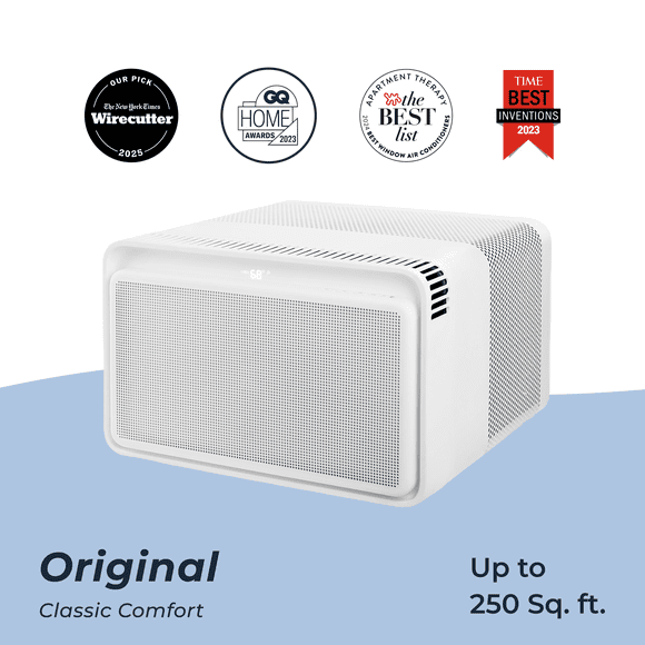 Windmill 6,000 BTU Window Air Conditioner - Quiet & Smart, Cools up to 250 Sq. Ft. - #1 Easy Install No Assembly, App/Wi-Fi, Voice-Enabled, Remote Control, 2X Insulation, White