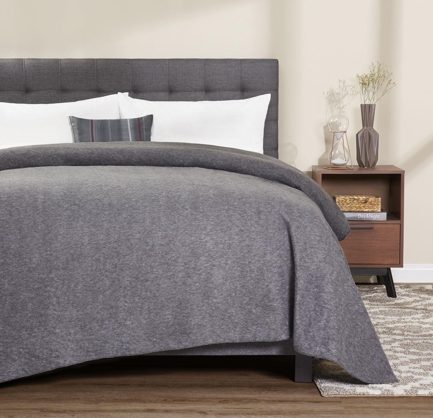 MAINSTAYS SOLIDE POLAIRE À MAIN TWIN GREY