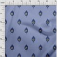 thumbnail image 2 of oneOone Silk Tabby Fabric Peacock Feather Ikat Printed Craft Fabric BTY 42 Inch Wide, 2 of 4