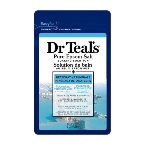 Dr Teal’s Salt Soak with Pure Epsom Salt, Restorative Minerals, 1.36kg