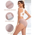 thumbnail image 3 of INNERSY Culottes pour Femmes en Coton, Taille Haute, Culottes Post-Partum, Lot de 5 (L, Assortiment Neutre), 3 of 6