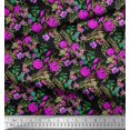 thumbnail image 3 of Soimoi Poly Georgette Fabric Leaves & Azalea Floral Print Fabric by Yard 52 Inch Wide, 3 of 3