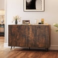 thumbnail image 2 of Costway Buffet Bahut Milieu du Siècle Moderne Armoire de Rangement à 4 Portes 50 Pouces Armoire d'Accent Brun, 2 of 10