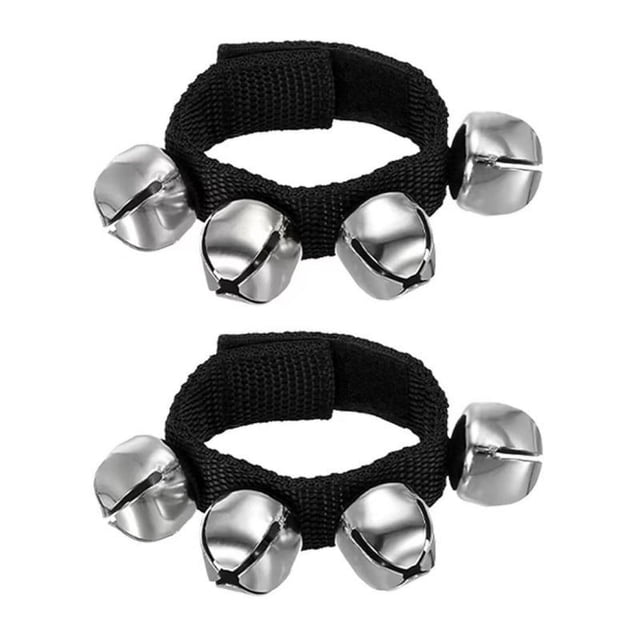 PRETXORVE 2 Pcs Clochettes de Poignet Clochettes Grelots Clochettes de Cheville Clochettes de Poignet Bracelet Instruments de Percussion Musical 4 Clochettes pour Fête