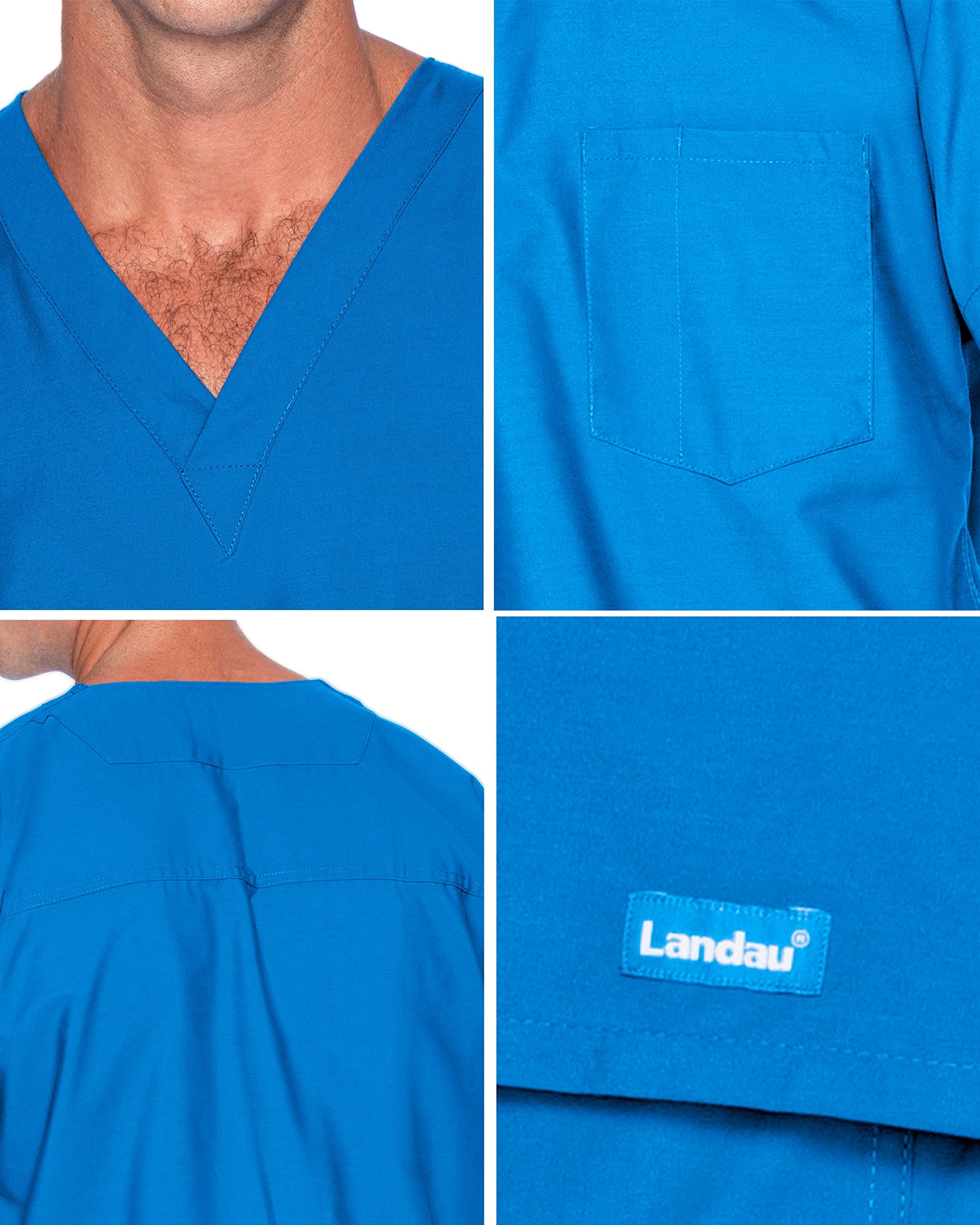 Landau Essentials Haut de Sarrau à Encolure en V : 1 Poche, Réversible, Unisexe, Coupe Classique Décontractée Sarraus Médicaux 7502