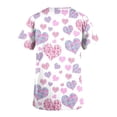 thumbnail image 4 of TIMIFIS Hauts de Gommage de la Saint-Valentin pour Femmes à Manches Courtes à Col en V Hauts Uniforme Blouse Imprimée de la Saint-Valentin avec Poches Blouse d'Allaitement avec Poches - Imprimé Violet, 4 of 4