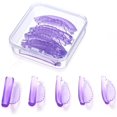 thumbnail image 1 of 10 Pcs 5 Sizes Lash Lift Pads Self-Adhesive Super Soft Shell Pink Lash Perming Curler Shield Pads Reusable Professional Silicone Eyelash Curlers for All Eye Shapes Lash Lifting (Purple), 1 of 7